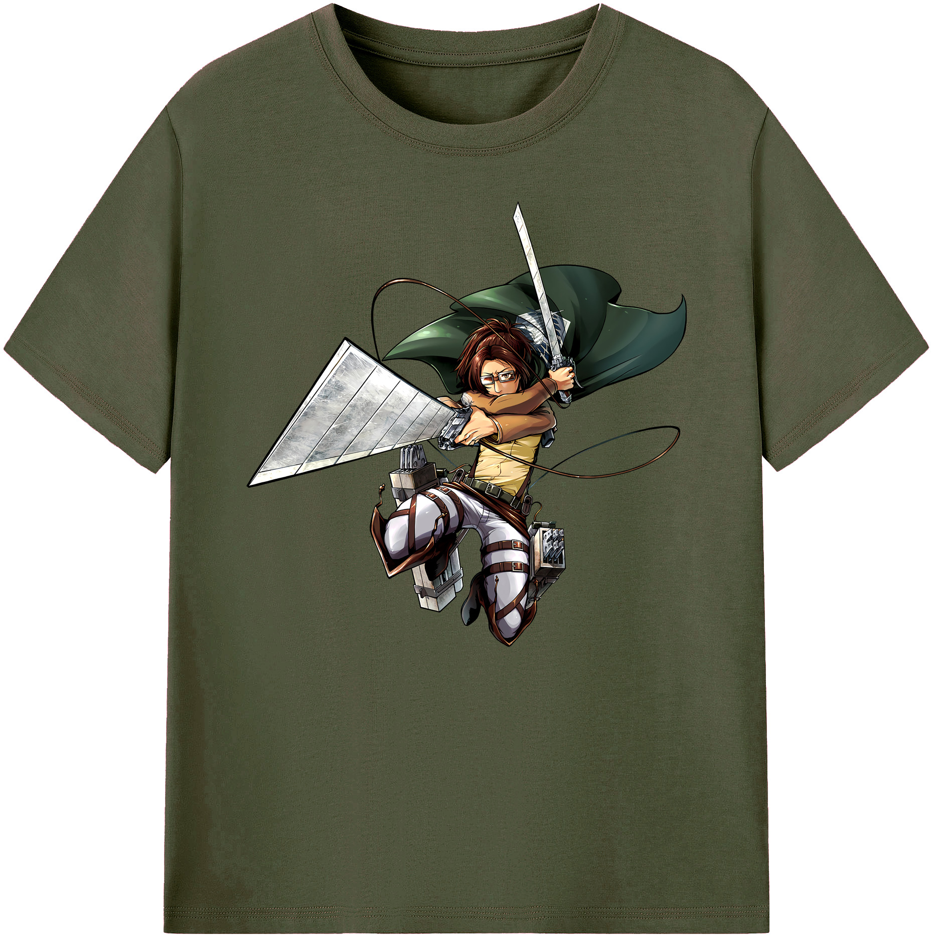 （画像用） 進撃の巨人 ハンジ·ゾエ Attack on Titan Hanji Zoe 綿100％ メンズ半袖Tシャツ｜肌触りやわらか＆通気性
